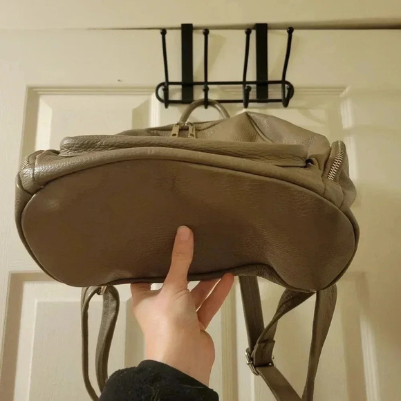 MAISON HERITAGE Paris Basi Leather Backpack in Tan Mauve Grey